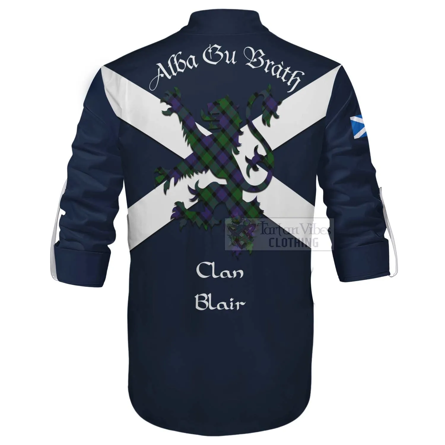 Blair Tartan Lion Rampant Ghillie Kilt Shirt Proudly Display Your Heritage with Alba Gu Brath and Clan Name