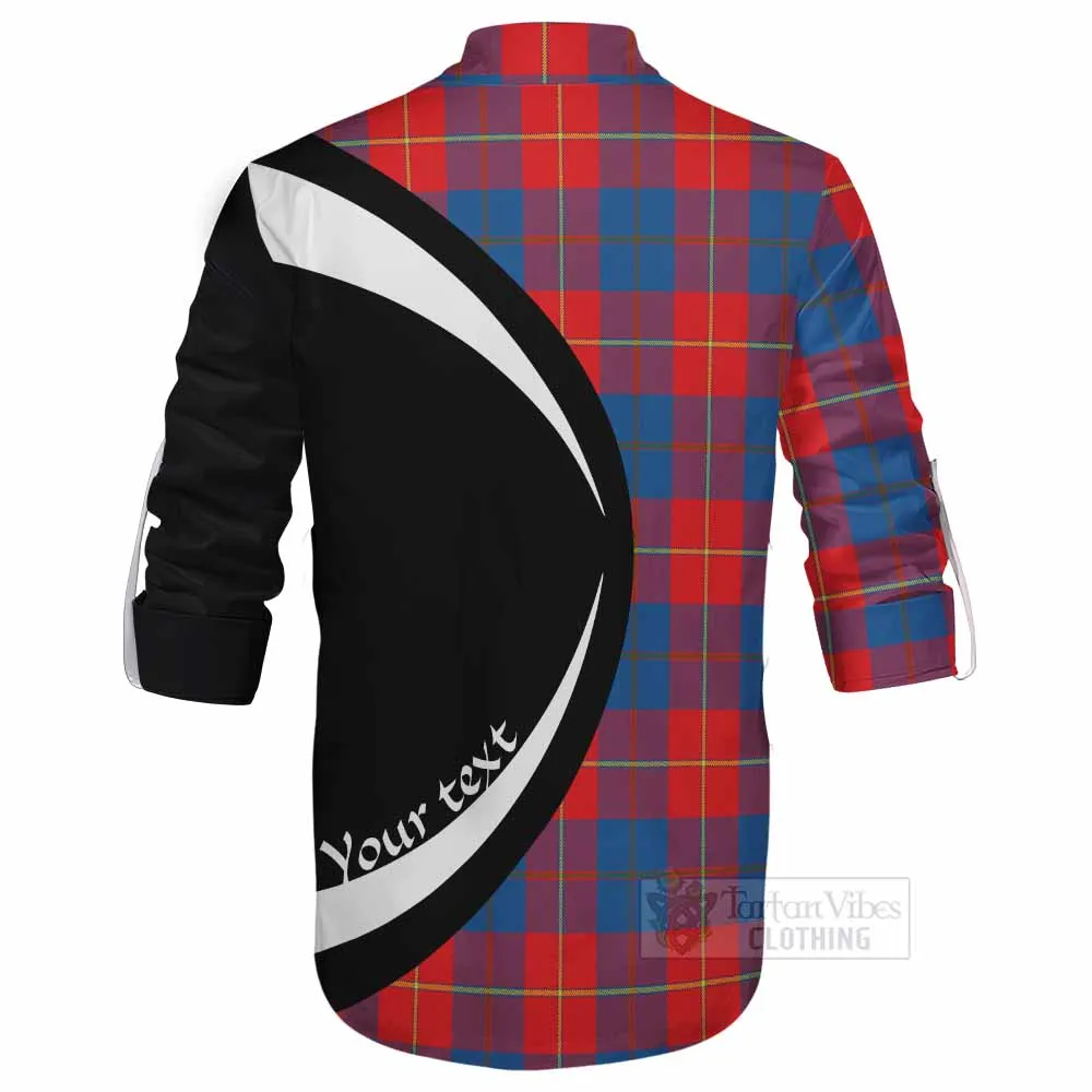 Blane Tartan Ghillie Kilt Shirt with Family Crest Circle Style