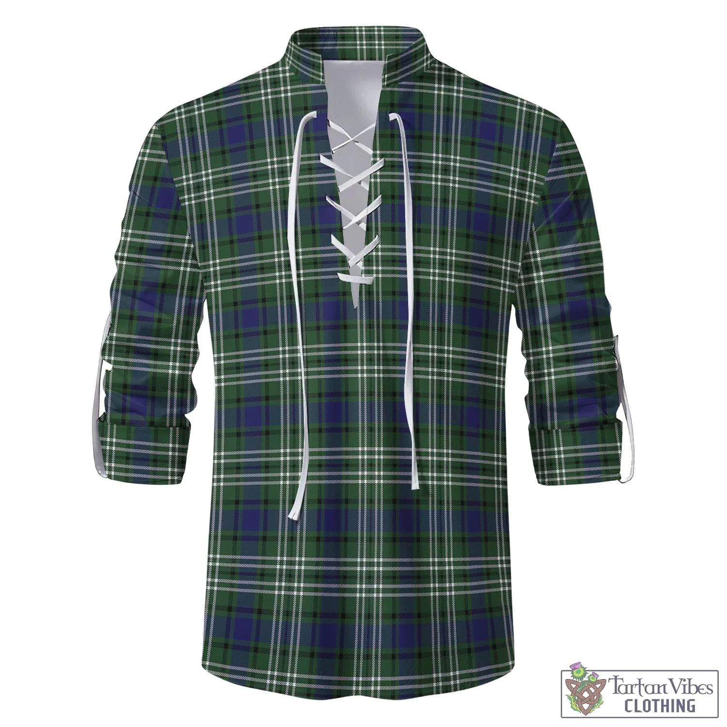Blyth Tartan Men's Scottish Traditional Jacobite Ghillie Kilt Shirt