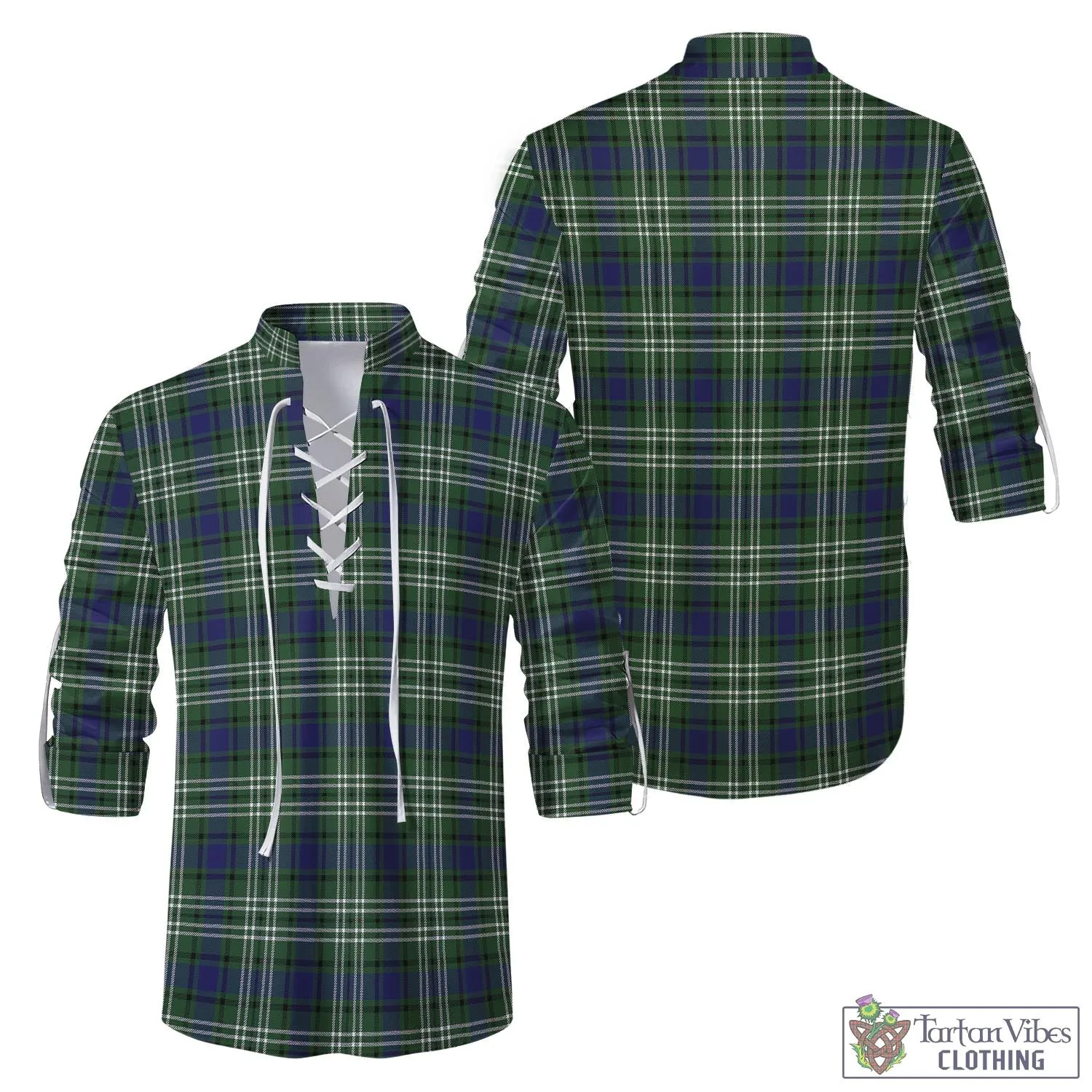 Blyth Tartan Men's Scottish Traditional Jacobite Ghillie Kilt Shirt