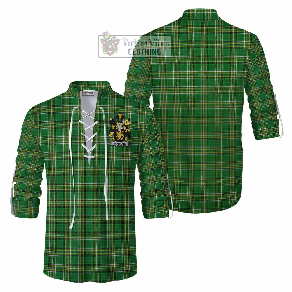 Bramhall Irish Clan Tartan Ghillie Kilt Shirt with Coat of Arms