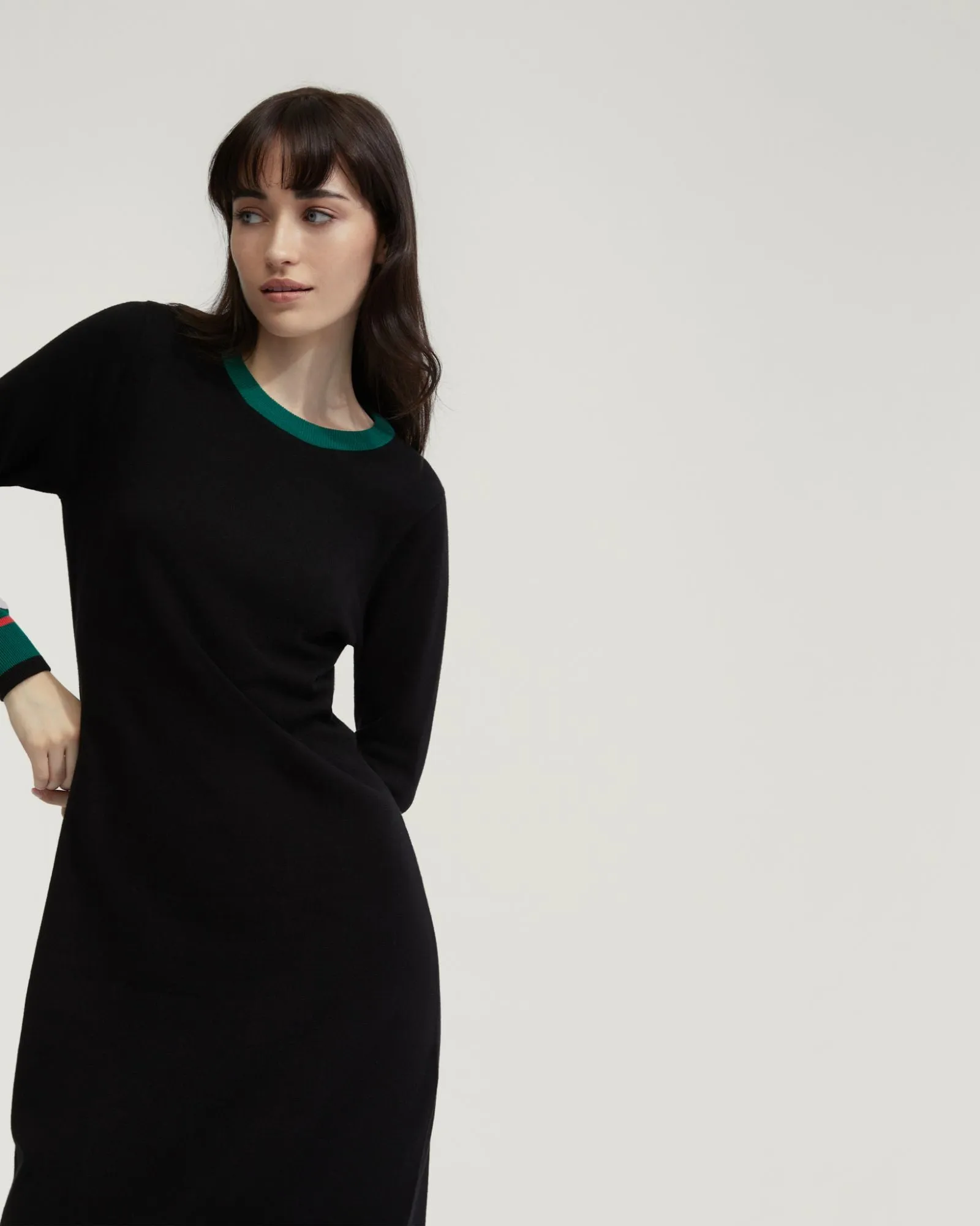 Bridgette Contrast Trim Knit Dress