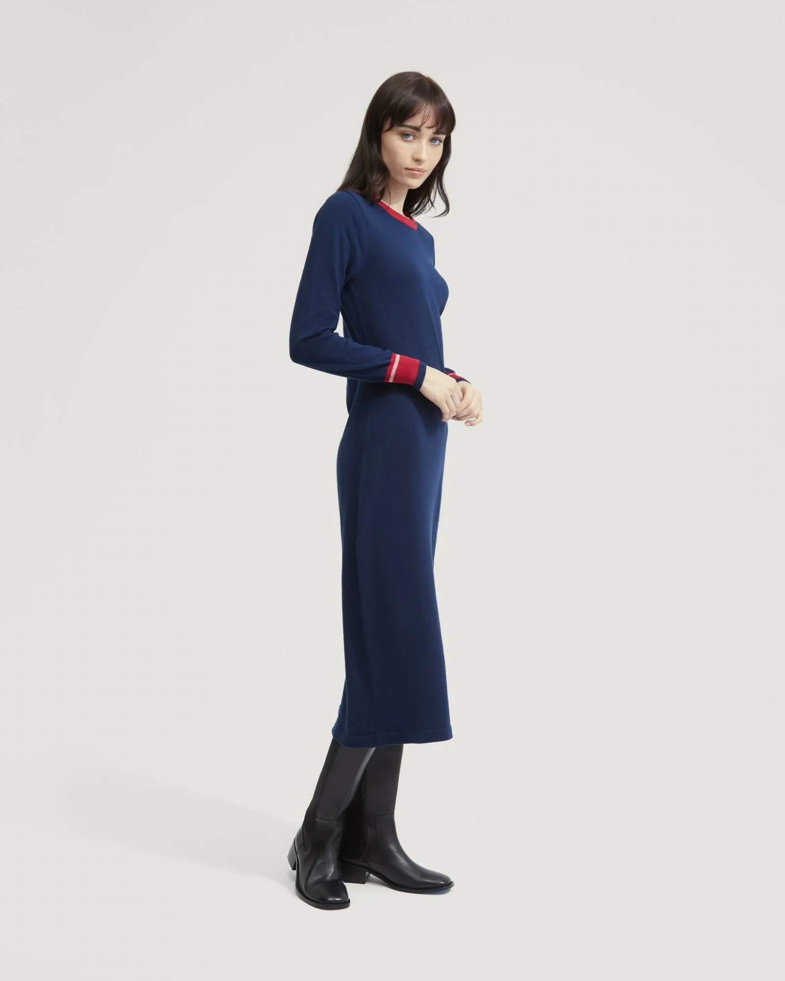 Bridgette Contrast Trim Knit Dress