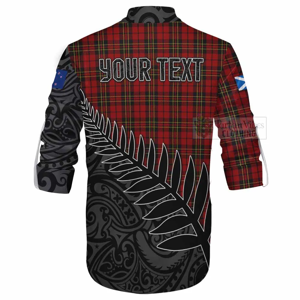 Brodie Crest Tartan Ghillie Kilt Shirt with New Zealand Silver Fern Half Style