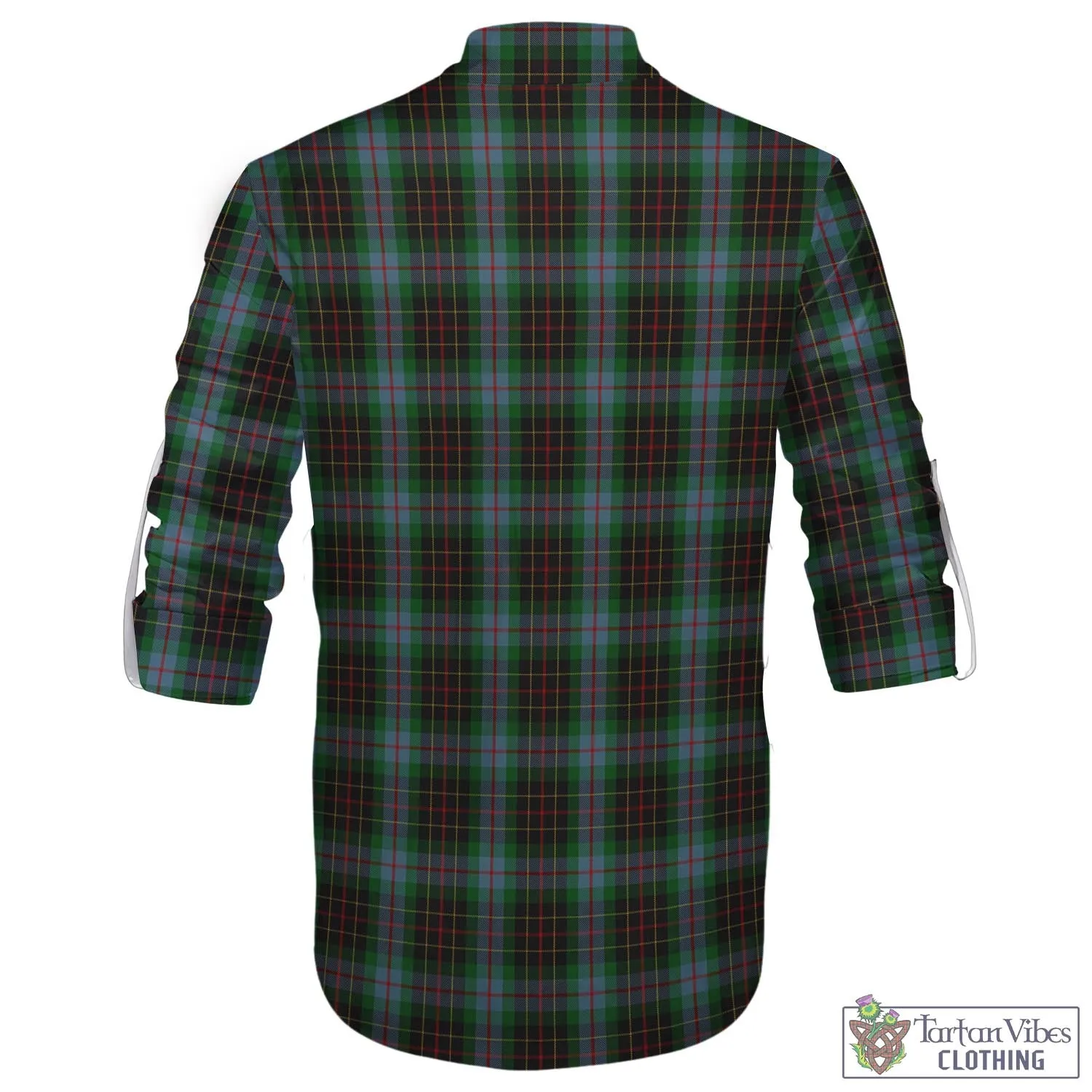 Brodie Hunting Tartan Men's Scottish Traditional Jacobite Ghillie Kilt Shirt with Family Crest