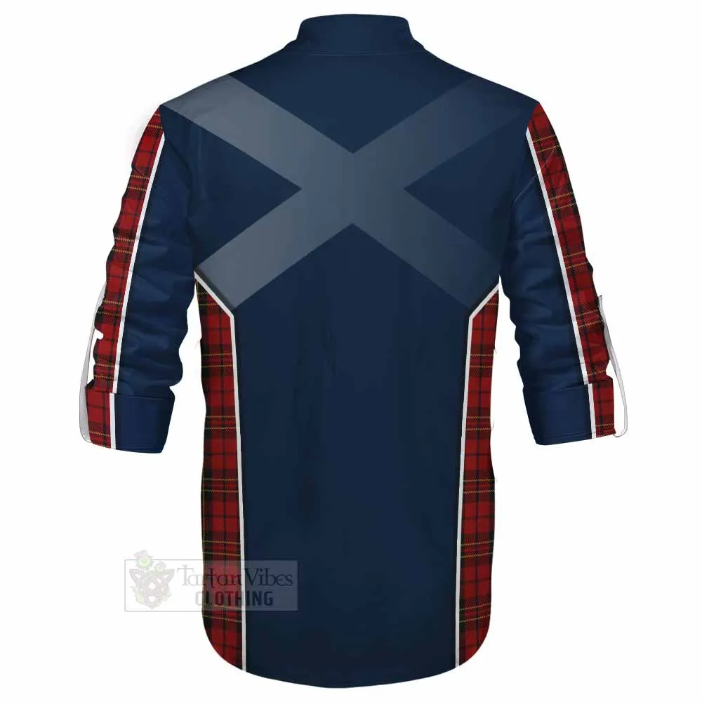 Brodie Tartan Ghillie Kilt Shirt with Family Crest and Lion Rampant Vibes Sport Style