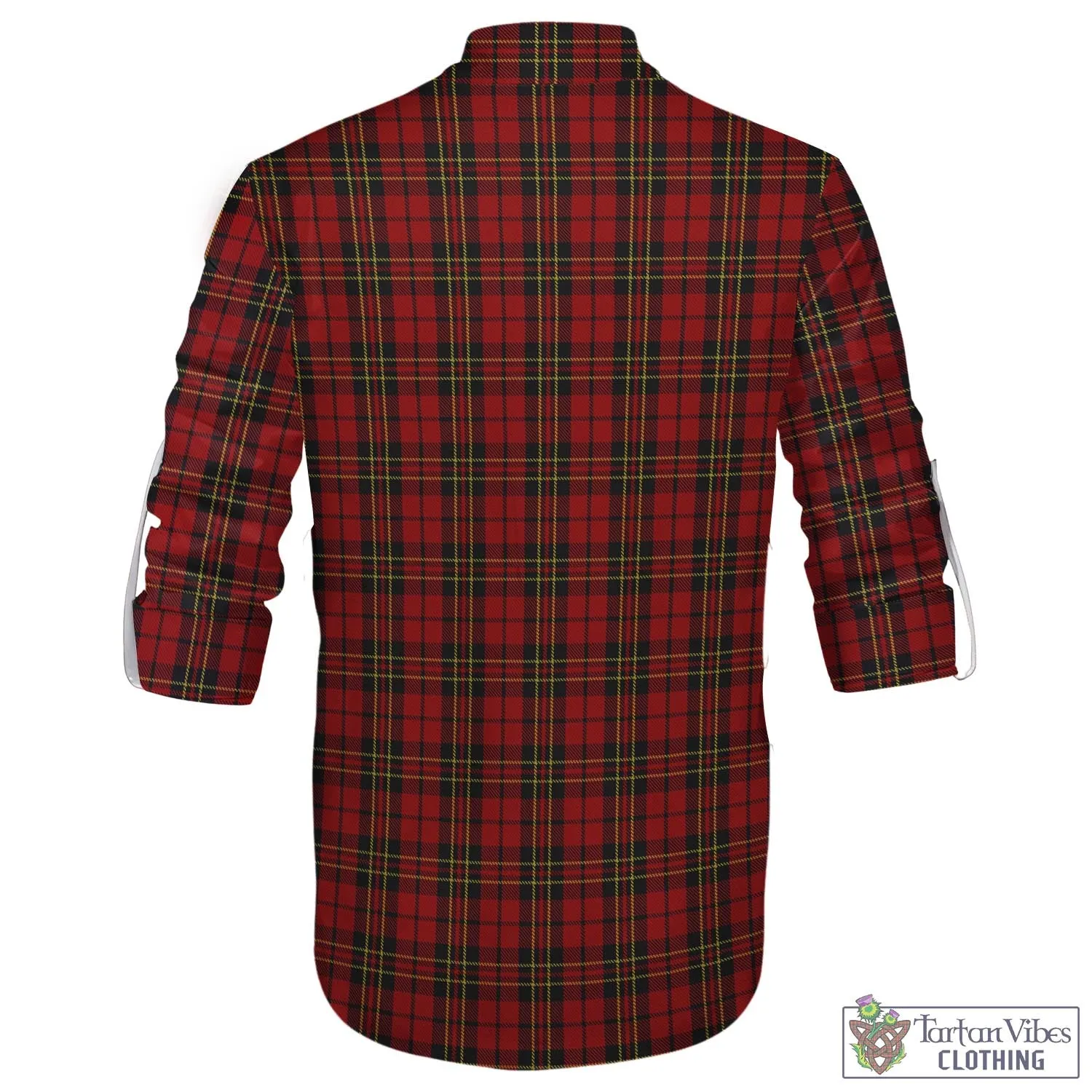 Brodie Tartan Men's Scottish Traditional Jacobite Ghillie Kilt Shirt with Family Crest