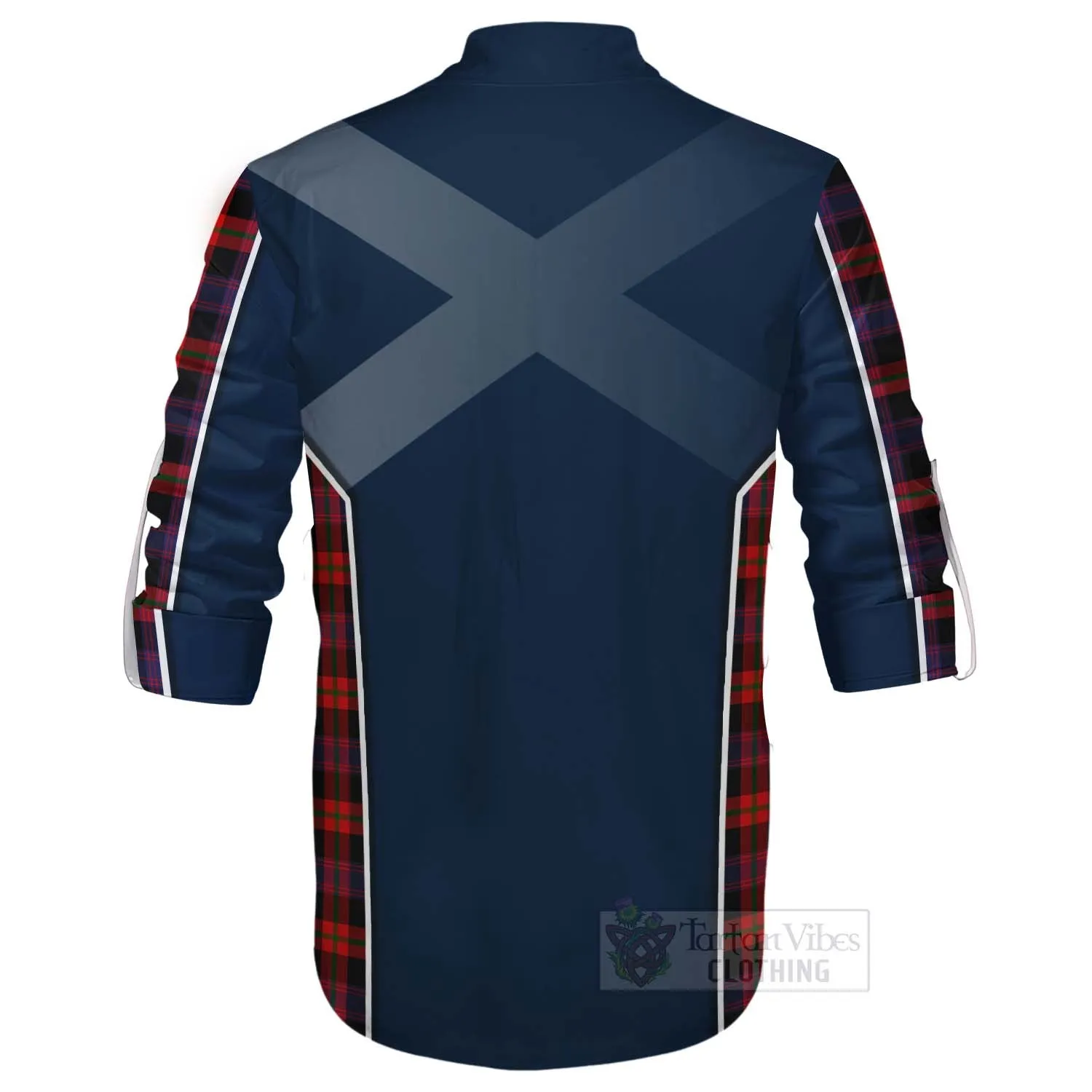 Brown (Broun) Tartan Ghillie Kilt Shirt with Family Crest and Scottish Thistle Vibes Sport Style