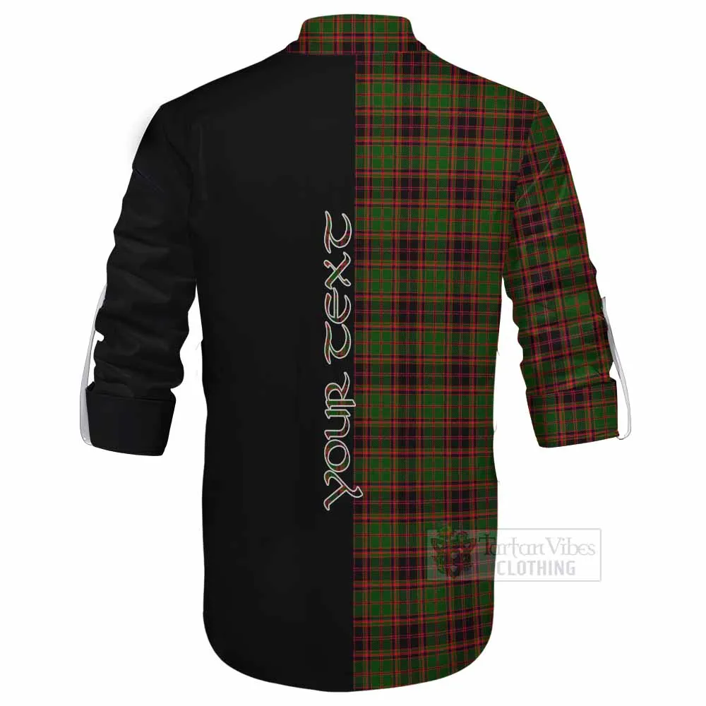 Buchan Tartan Ghillie Kilt Shirt with Family Crest and Half Of Me Style