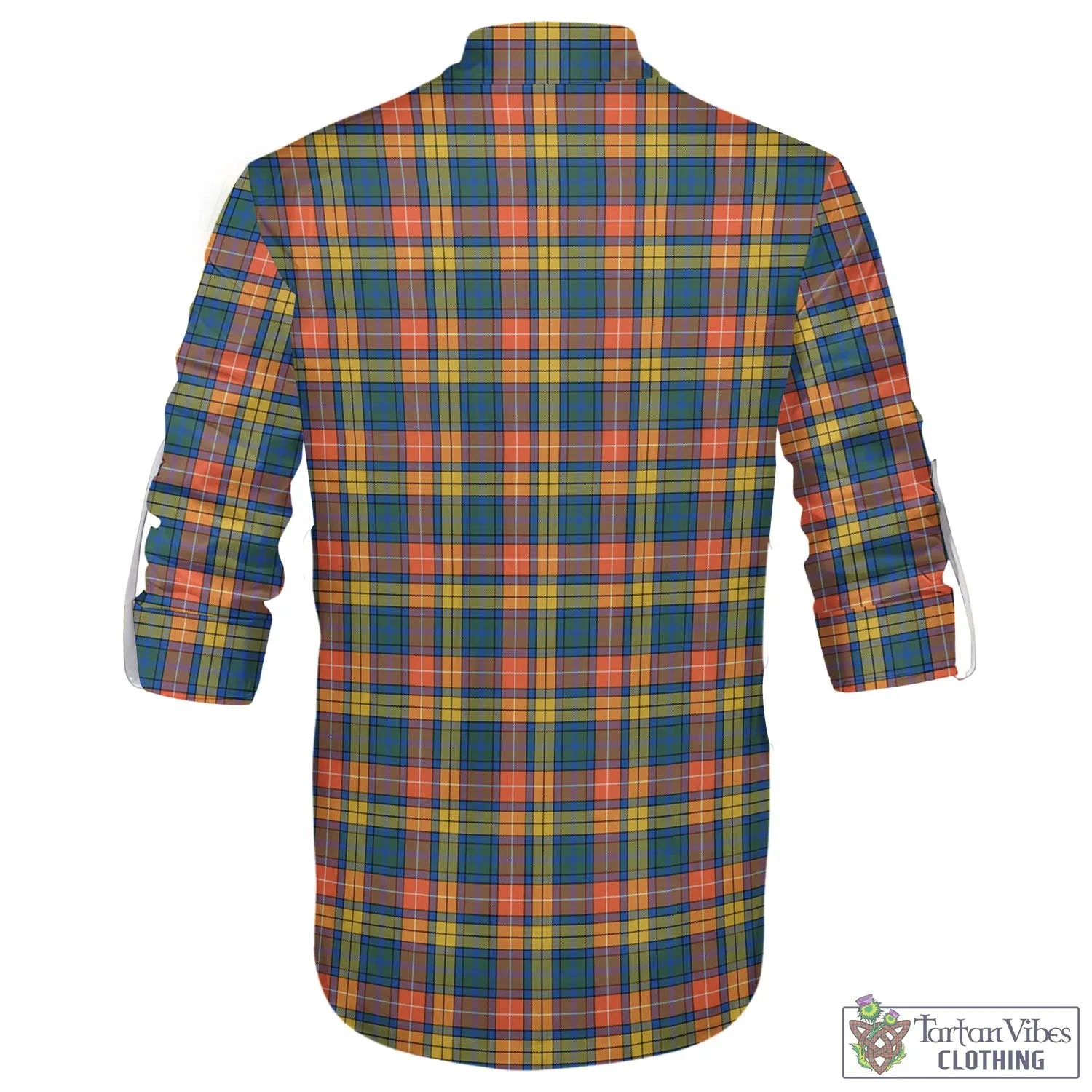 Buchanan Ancient Tartan Men's Scottish Traditional Jacobite Ghillie Kilt Shirt