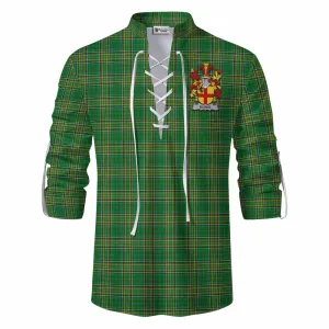 Burke Irish Clan Tartan Ghillie Kilt Shirt with Coat of Arms