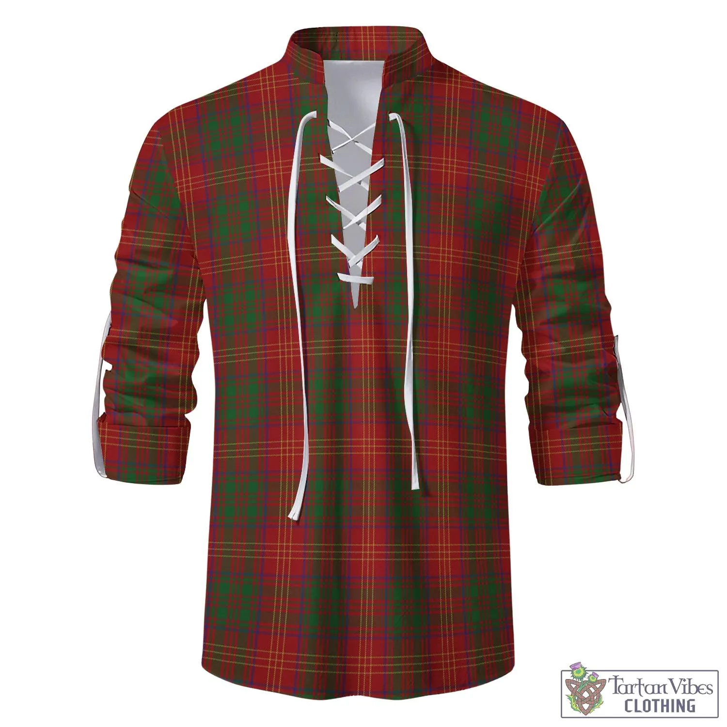 Burns Tartan Men's Scottish Traditional Jacobite Ghillie Kilt Shirt