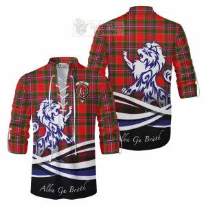 Butter Tartan Ghillie Kilt Shirt with Alba Gu Brath Regal Lion Emblem