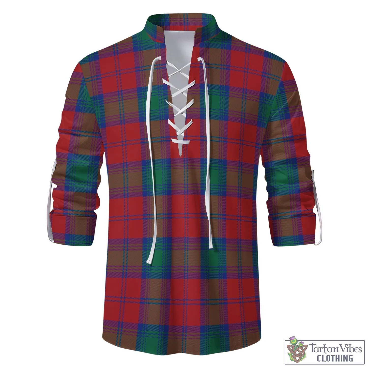 Byres (Byses) Tartan Men's Scottish Traditional Jacobite Ghillie Kilt Shirt