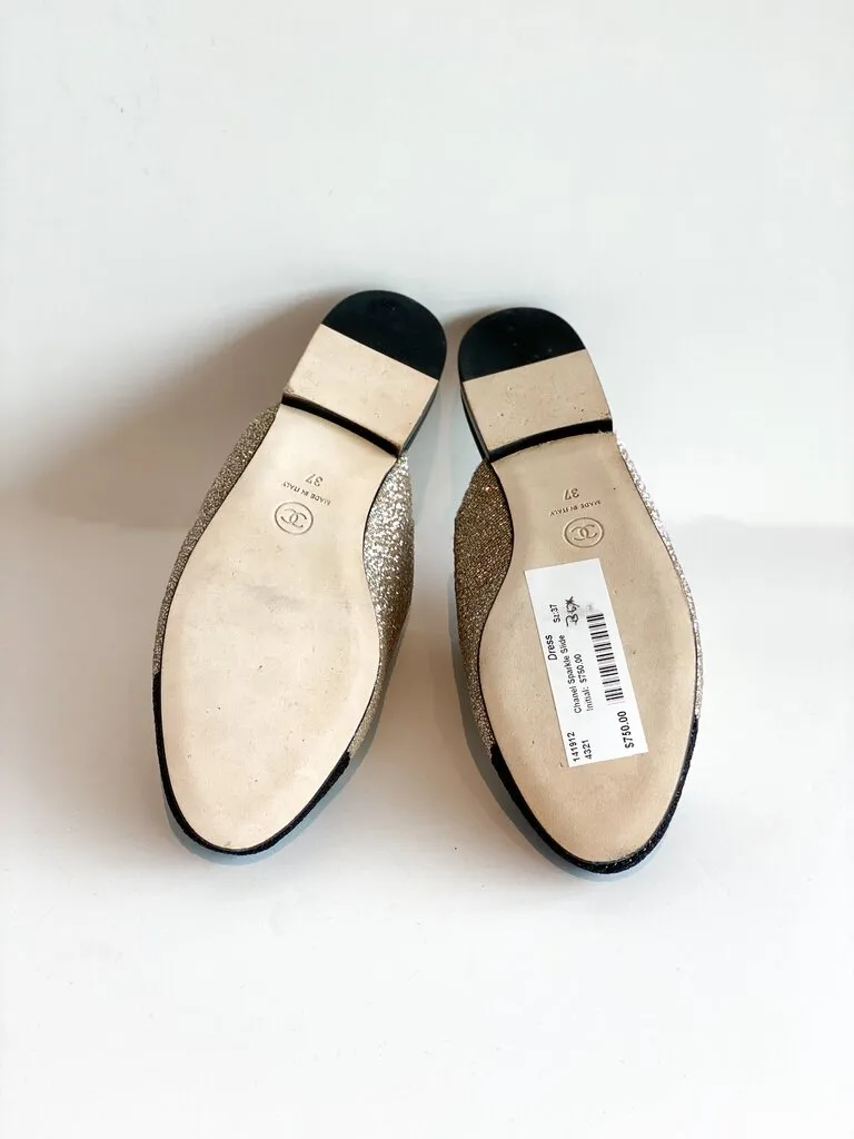 Chanel Glitter Mules