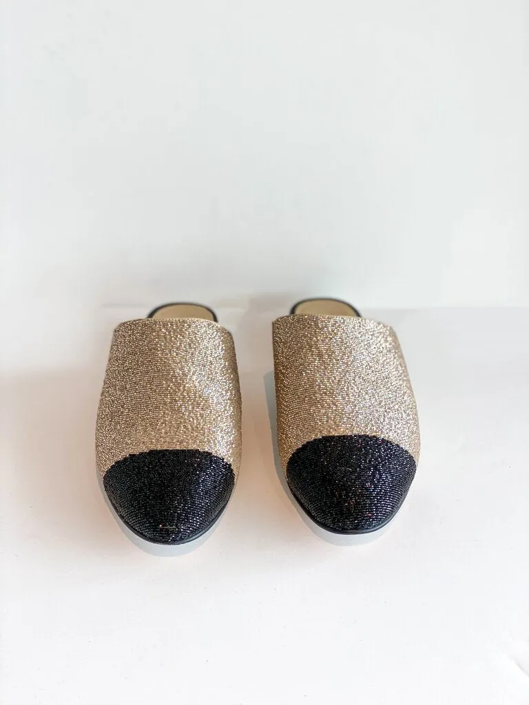 Chanel Glitter Mules