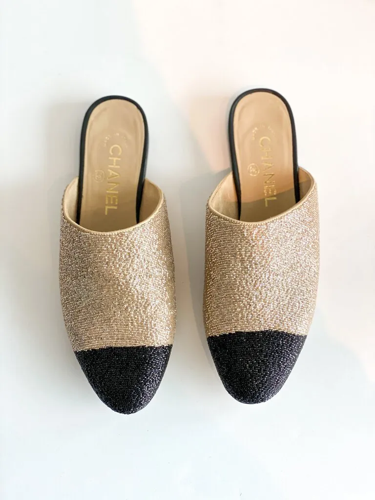 Chanel Glitter Mules