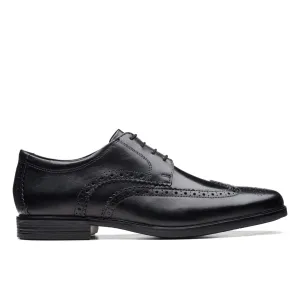 Clarks Howard Wing Black Leather