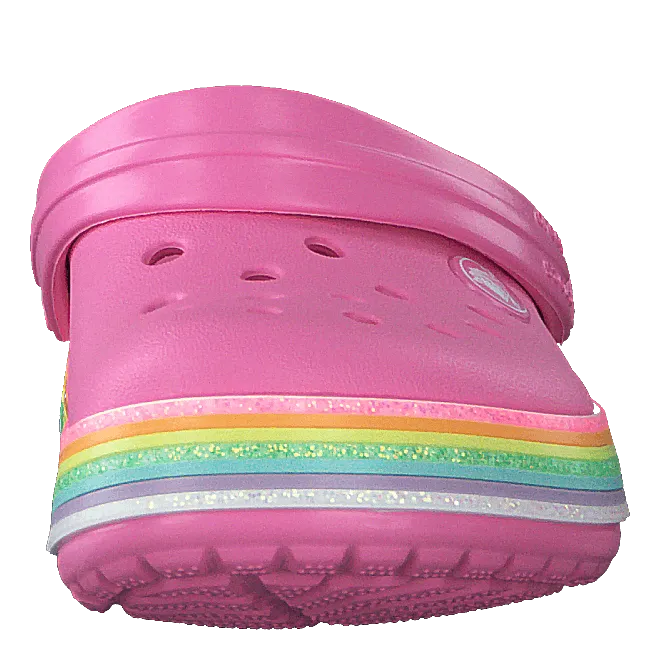 Crocband Rainbow Glitter Clg K Pink Lemonade