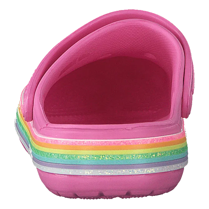 Crocband Rainbow Glitter Clg K Pink Lemonade