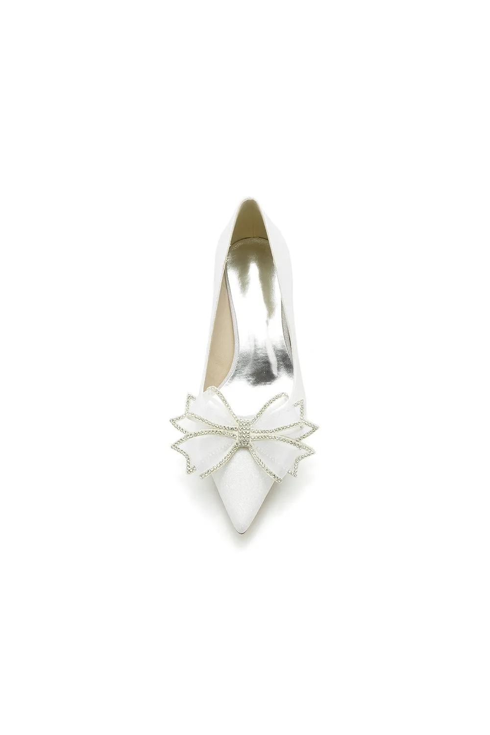 Crystal Stiletto Heel Wedding Shoes with Bow