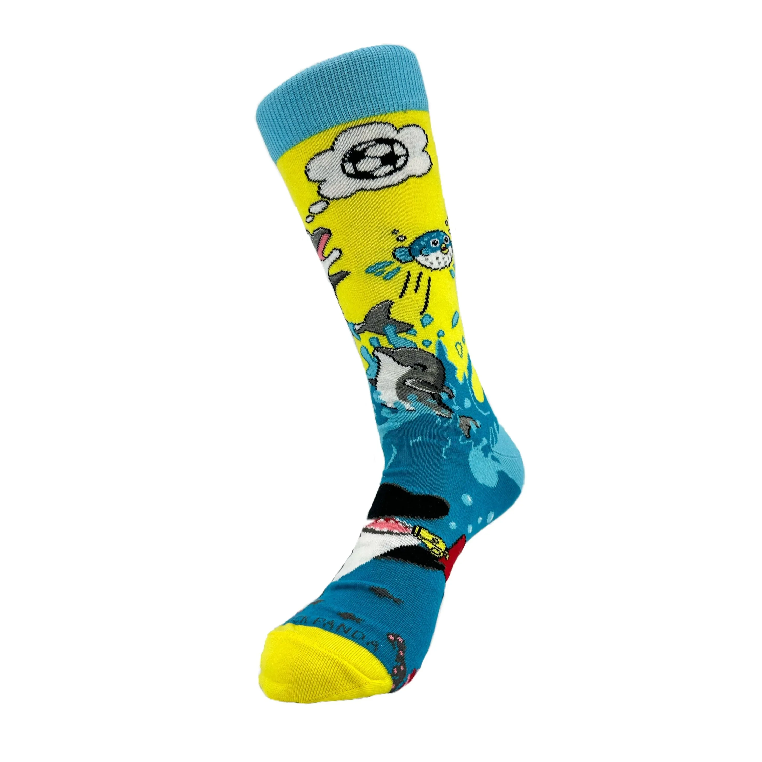 Dolphins and Soccer Socks from the Sock Panda (Adult Large - Men's Shoe Sizes 8-12)