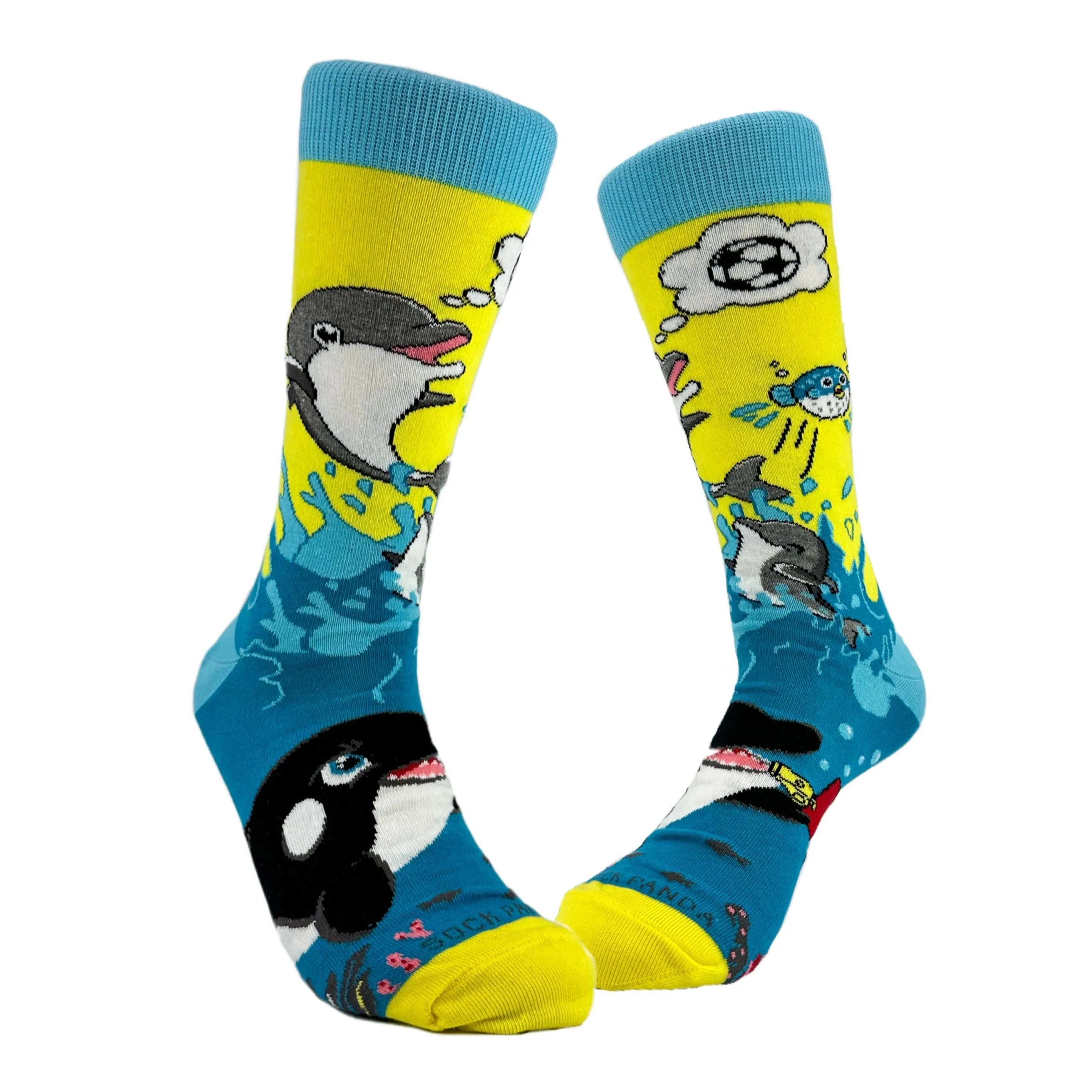 Dolphins and Soccer Socks from the Sock Panda (Adult Large - Men's Shoe Sizes 8-12)