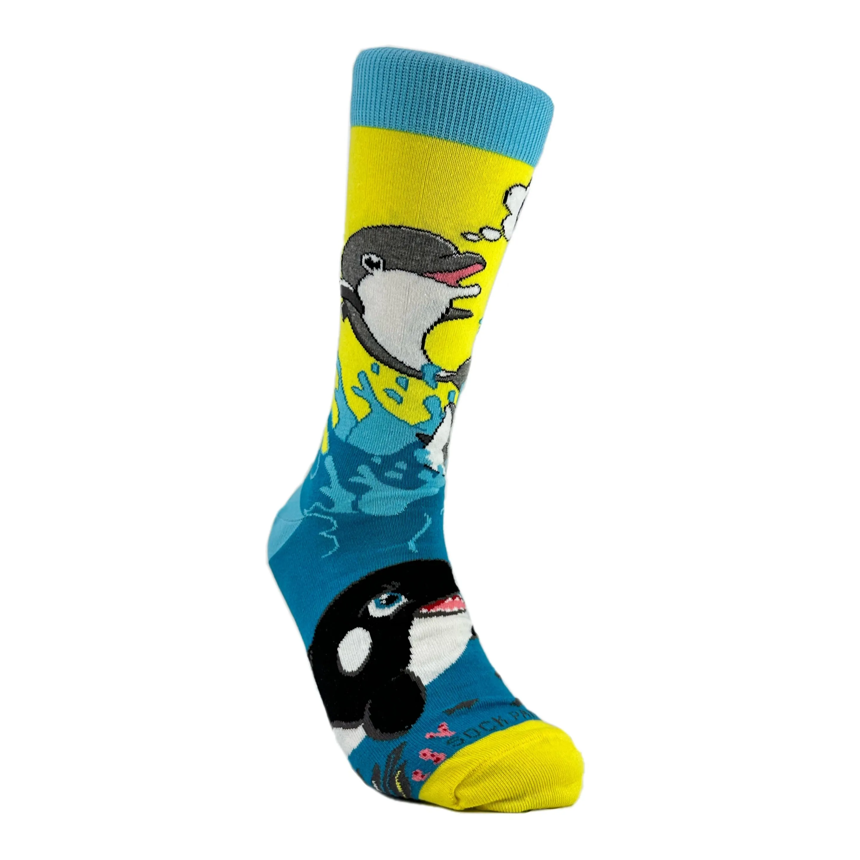 Dolphins and Soccer Socks from the Sock Panda (Adult Large - Men's Shoe Sizes 8-12)