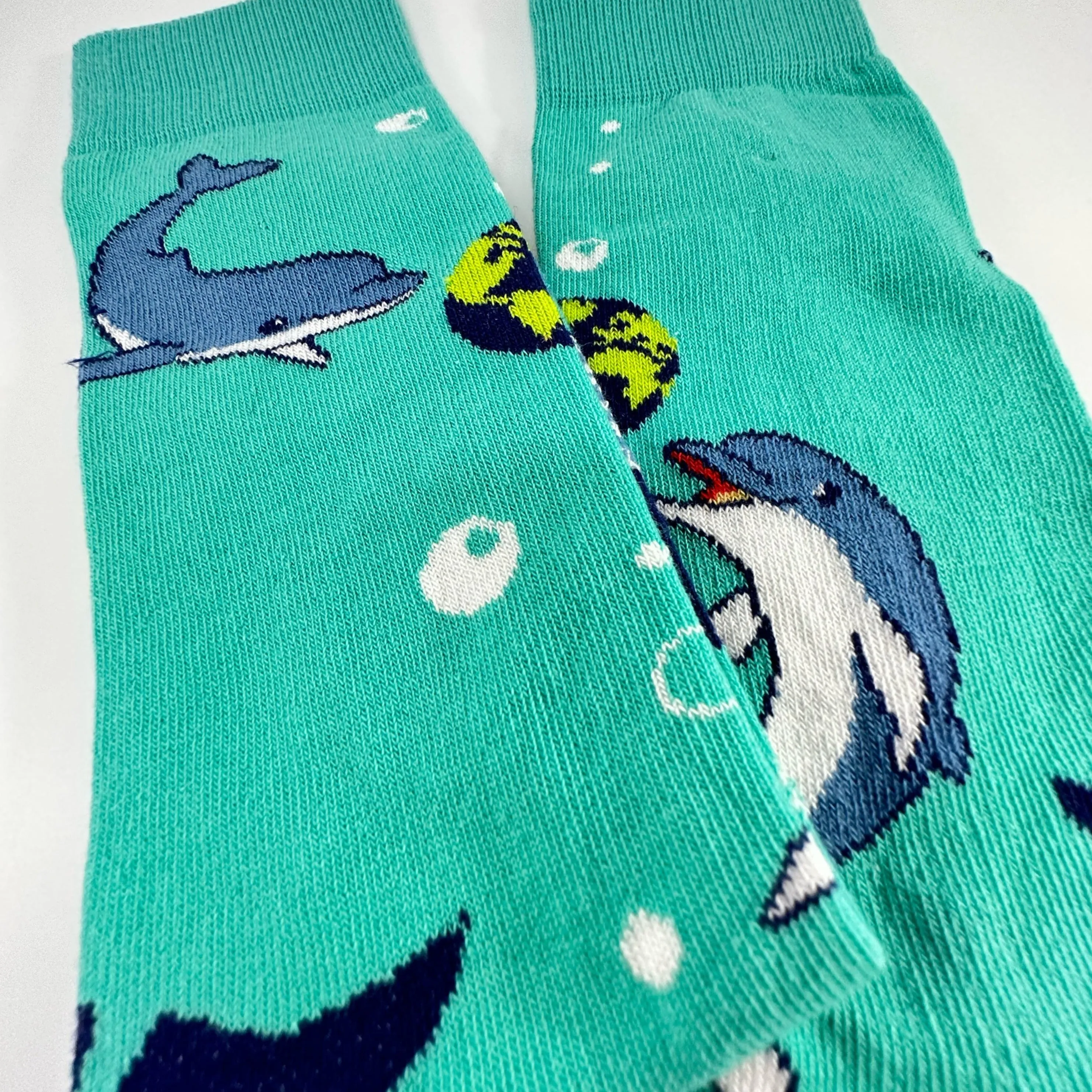 Dolphins and the Earth Socks from the Sock Panda (Adult Medium - Women's Shoe Sizes 5-10)