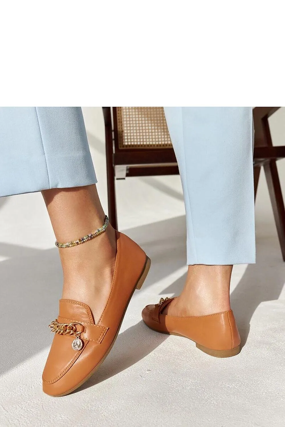 Elegant navy-blue moccasins