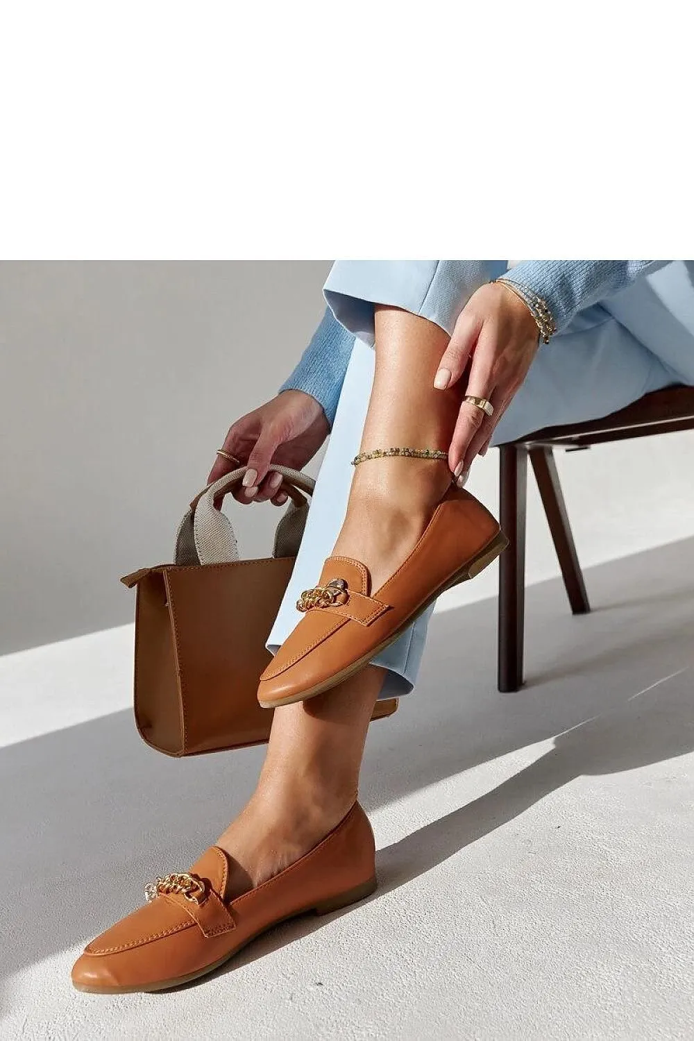 Elegant navy-blue moccasins