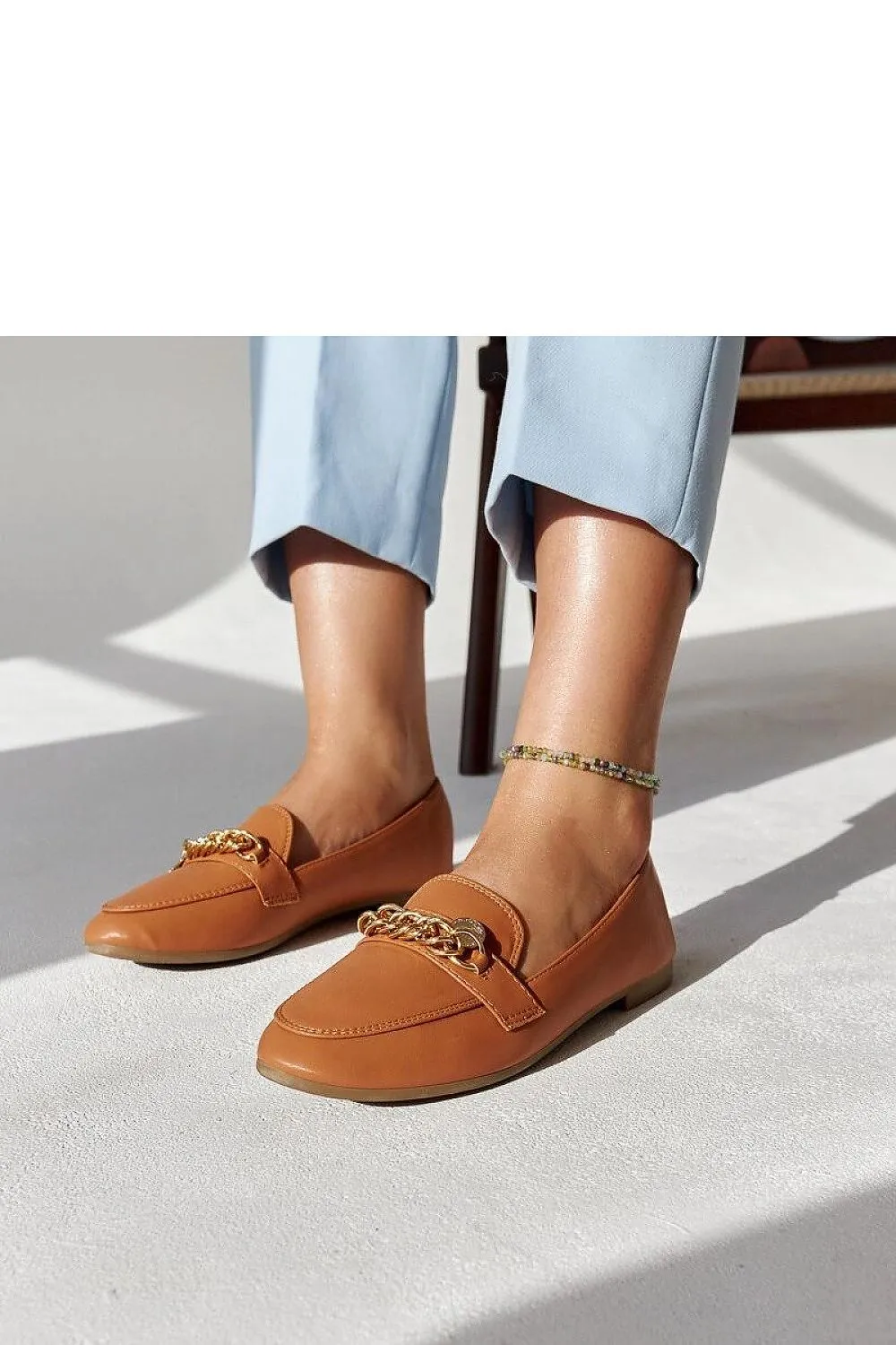 Elegant navy-blue moccasins