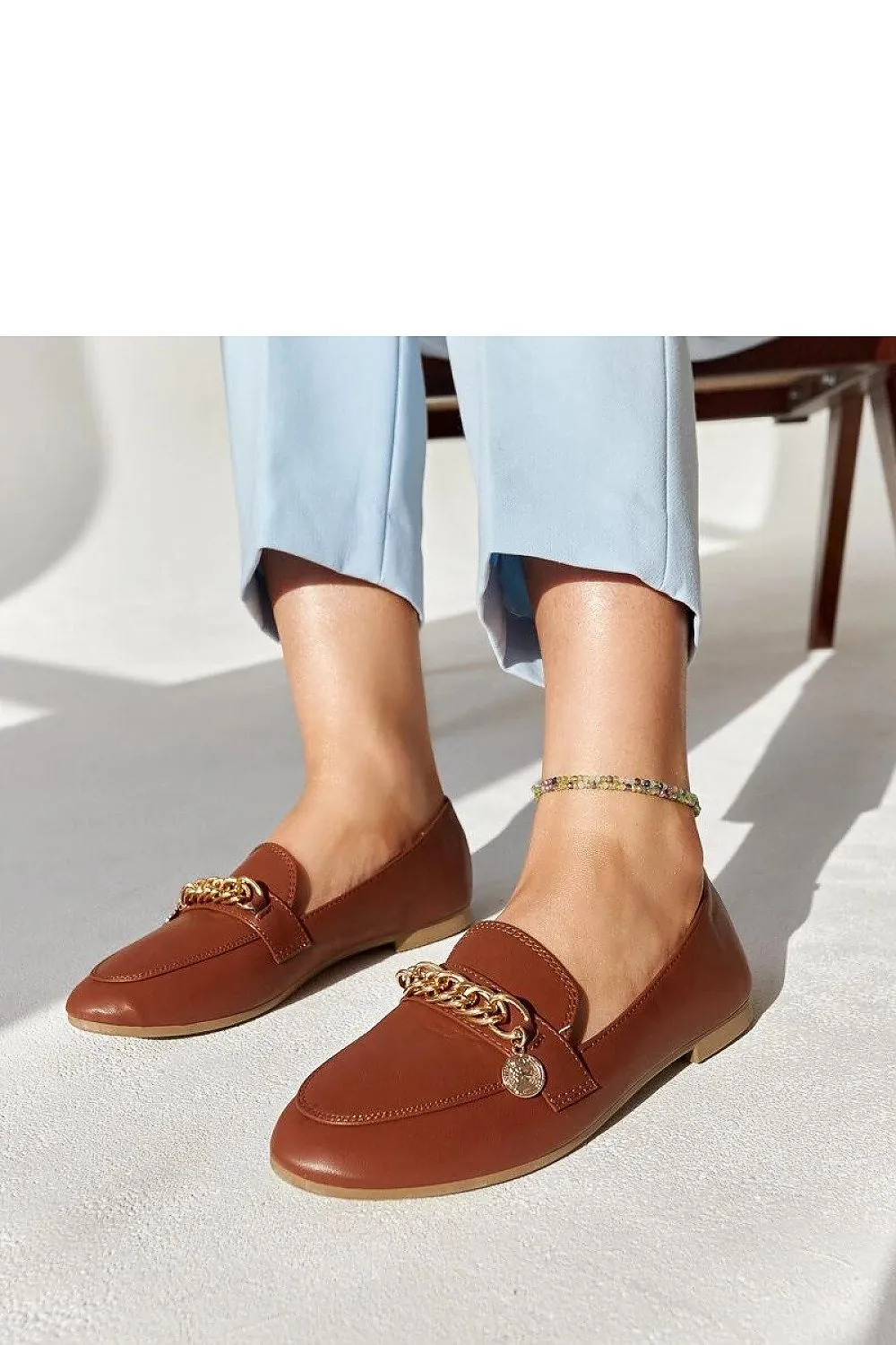 Elegant navy-blue moccasins