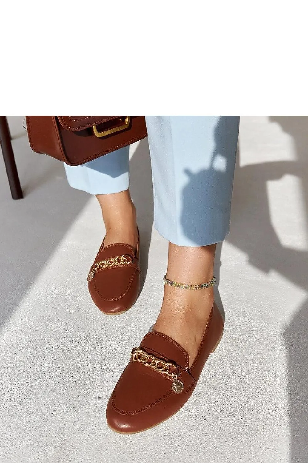Elegant navy-blue moccasins