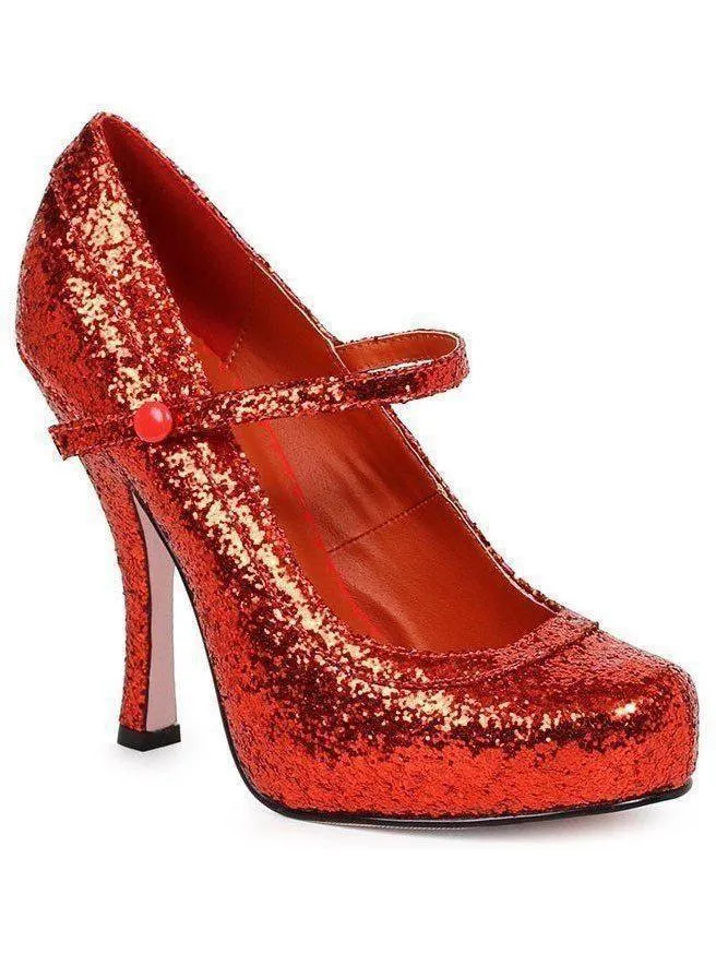 Ellie Shoe E-423-CANDY 4" Glitter Mary Jane With 1"Concealed Platform.