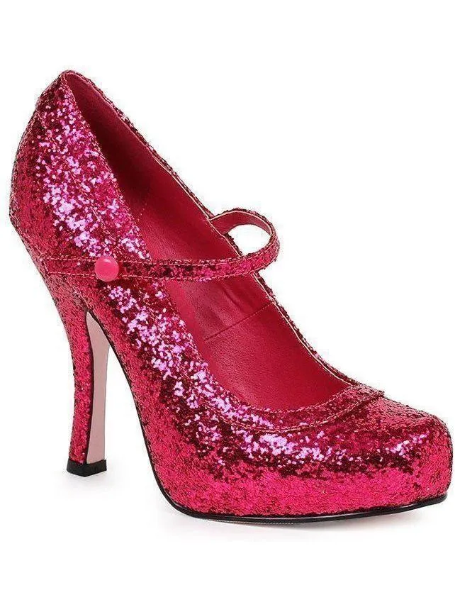 Ellie Shoe E-423-CANDY 4" Glitter Mary Jane With 1"Concealed Platform.