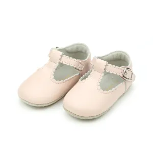 Elodie Scalloped Crib T-Strap - Pink