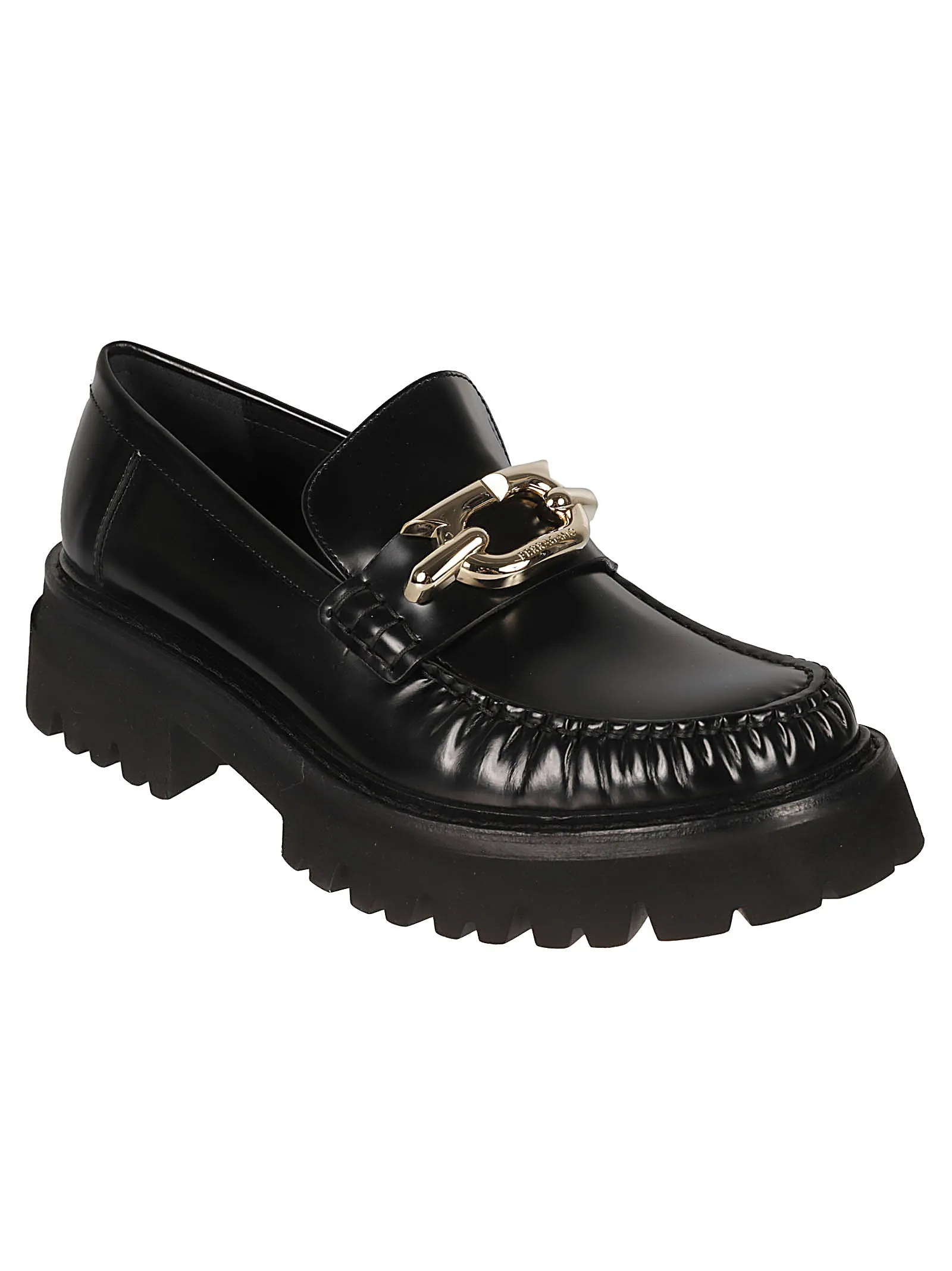Ferragamo Gancini Hook-Buckle Leather Loafers for Women