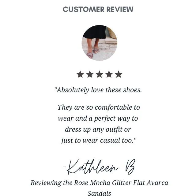 Flat Avarcas | Rose Mocha Glitter (Padded)