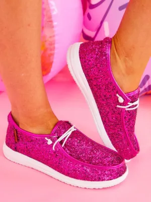 FUCHSIA GLITTER SNEAKERS