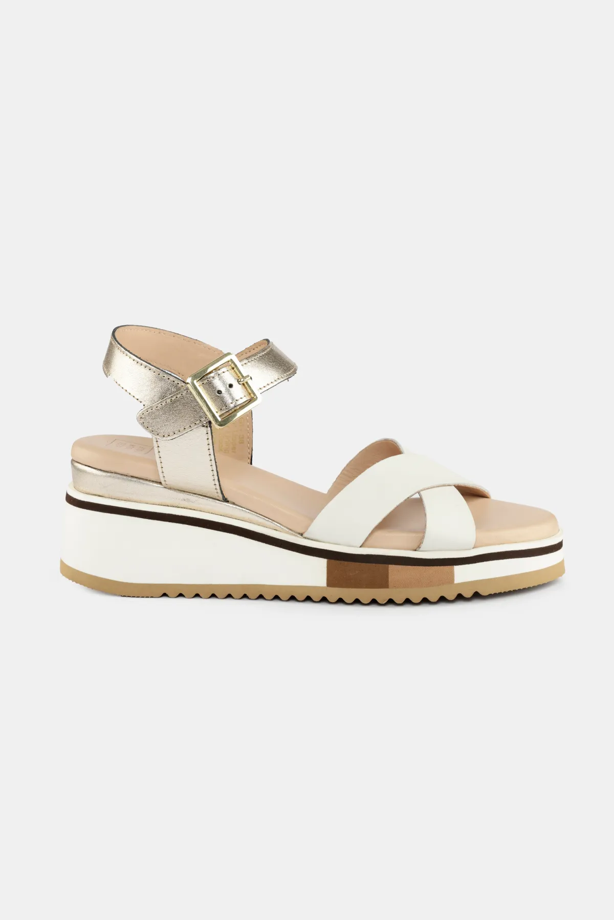 Gigi Wedge Heels - White   Gold