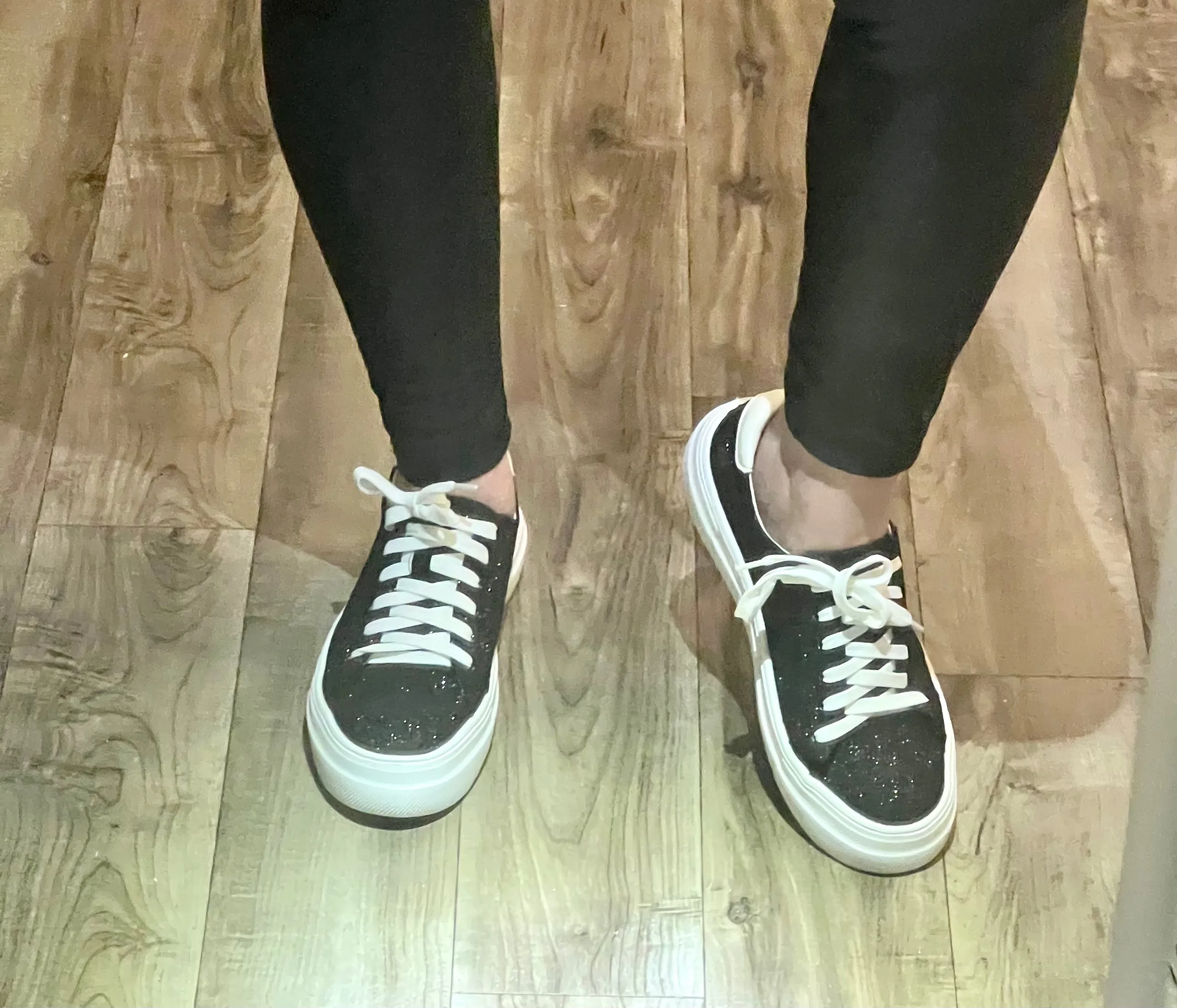 Glamorous Black Glitter Sneakers