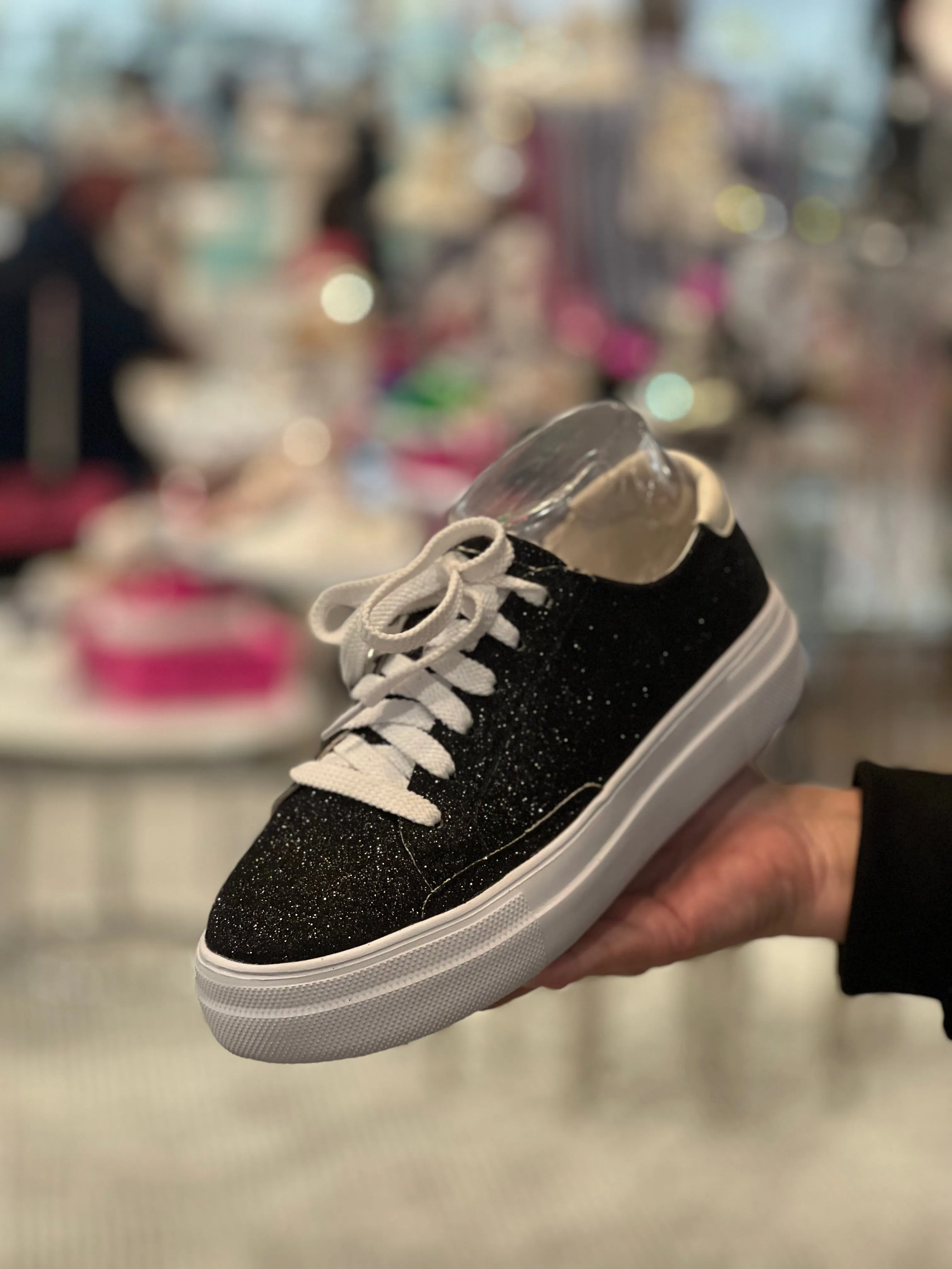 Glamorous Black Glitter Sneakers