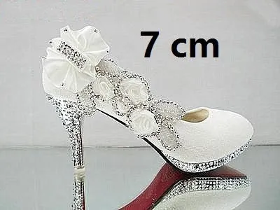 Glitter Gorgeous Evening Party Crystal Floral High Heels