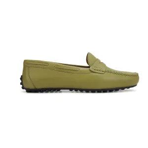 Green Moccasins With Panel