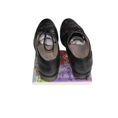 Hamble Oak Black Leather School Brogues