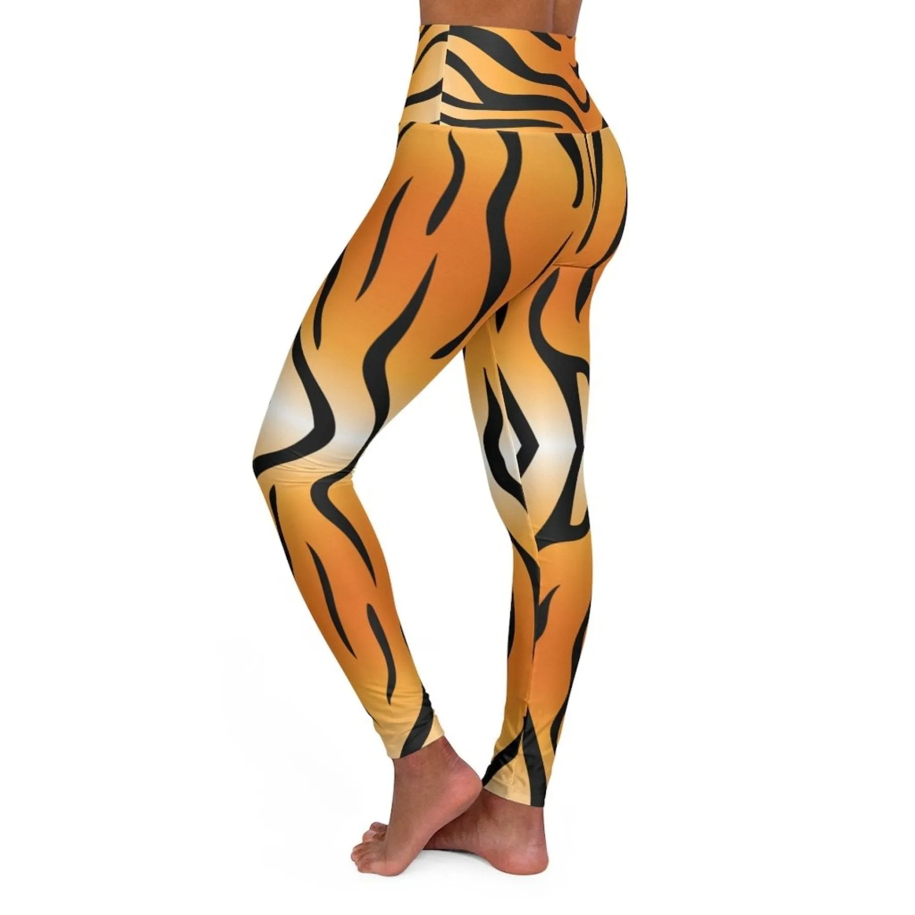 High Waisted Yoga Leggings, Tiger Stripes by inQue.Style