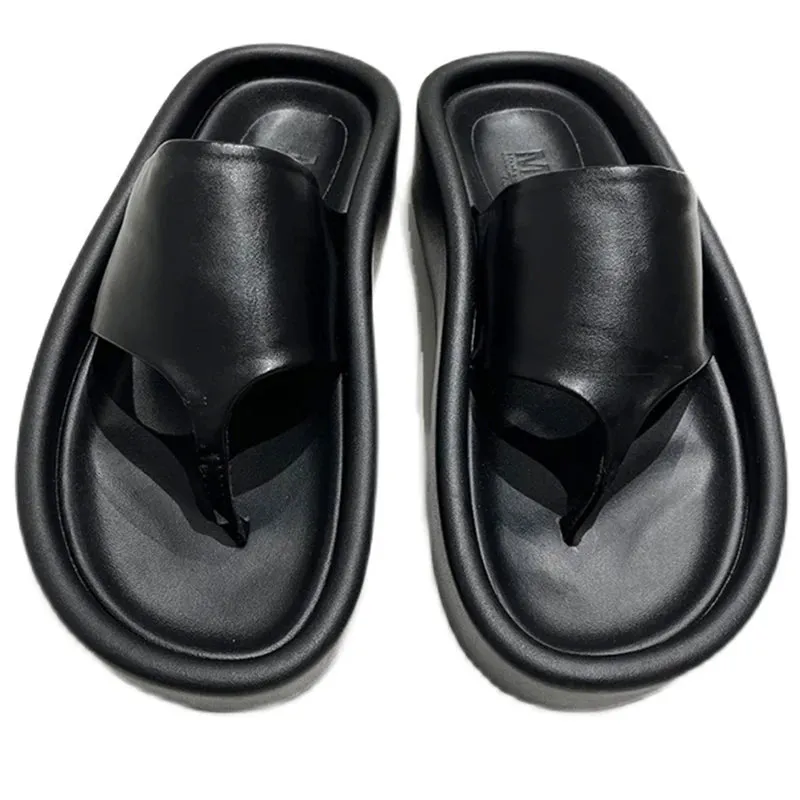 Hnzxzm 2024 Summer Clip Toe Women Slippers Fashion Elegant Soft Sole Slides Shoes Ladies Casual Beach Platform Flats Sandalias