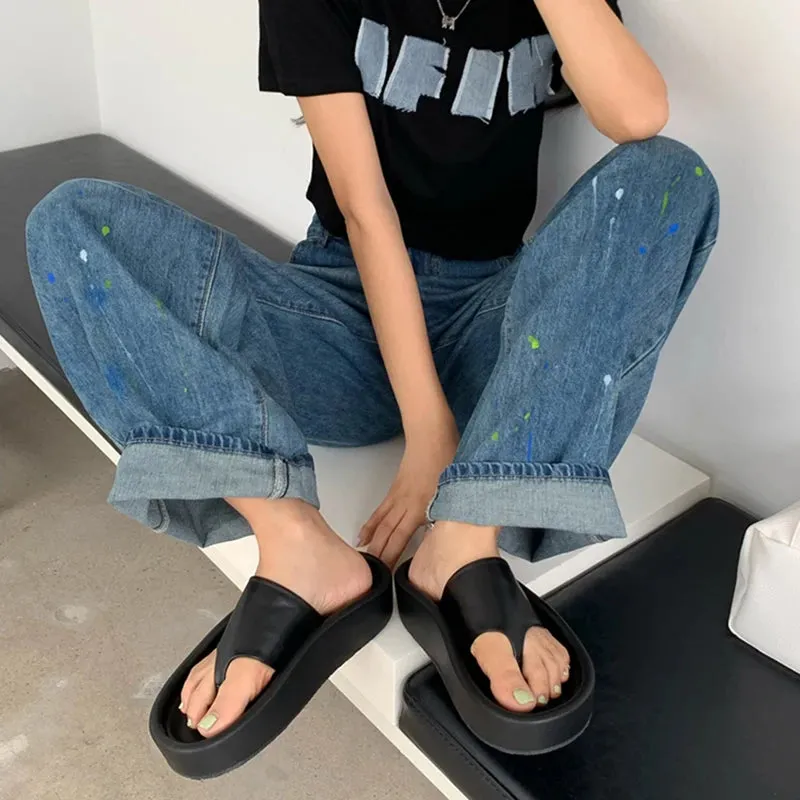 Hnzxzm 2024 Summer Clip Toe Women Slippers Fashion Elegant Soft Sole Slides Shoes Ladies Casual Beach Platform Flats Sandalias
