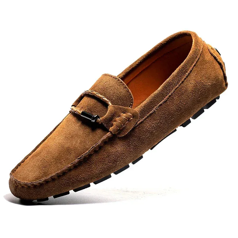 Hnzxzm Leather Men Shoes Casual Flats Men Shoes Breathable Loafers Genuine Leather Slip Moccasins Comfortable Checkered